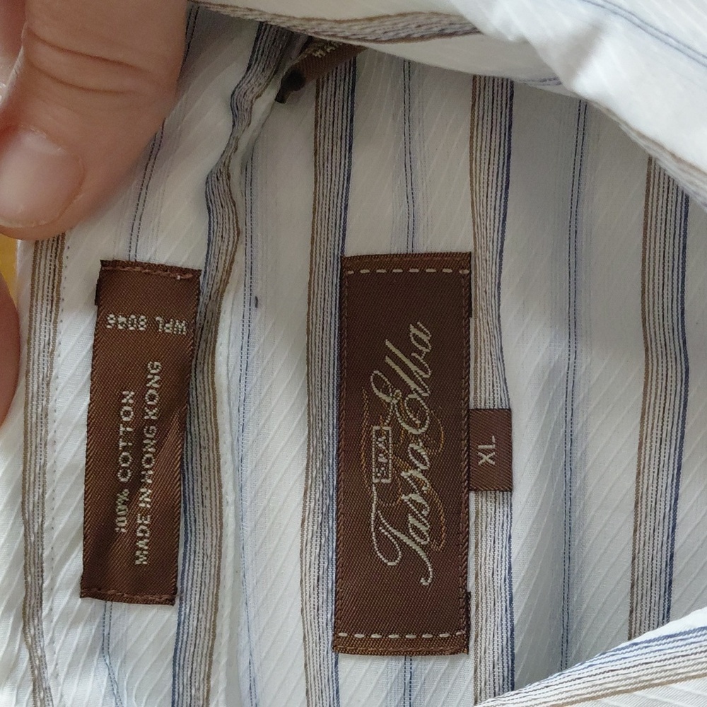 Nwt Tasso Elba Light Blue Striped Button Down Shirt Mens XL - Picture 3 of 4